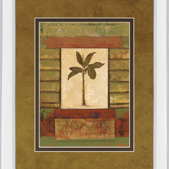Cclassic Palm Il By Rebecca Burton - Mirror Framed Print Wall Art - Light Brown