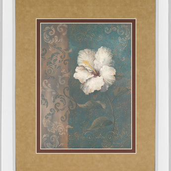 Floral Trans Il By Vivian Flasch - Mirror Framed Print Wall Art - Light Brown
