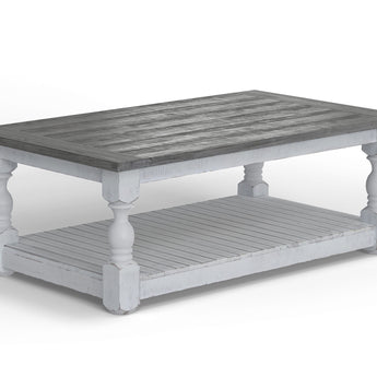 Stone Cocktail Table Antiqued Ivory / Weathered Gray - Cocktail Tables at Quality Home Furniture Mesquite