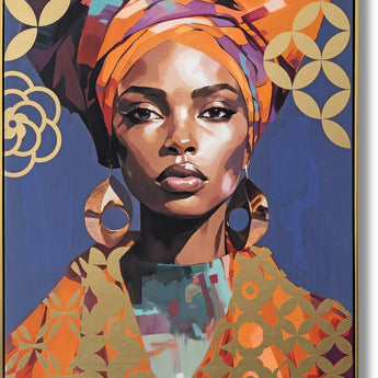 Radiant Aura Elegance - 33" x 48" Framed Wall Art - Orange