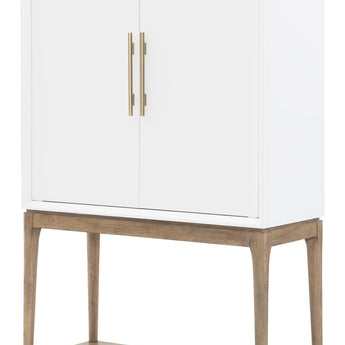 Melrose - Bar Console - Cloud White And Desert Oak