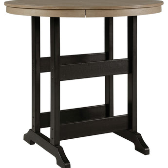 Fairen Trail - Mesa de bar redonda con Umb OPT - Negro/Madera flotante