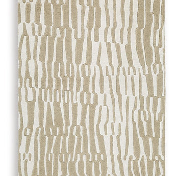 Corrbell - 5' x 7' Rug - Beige / White