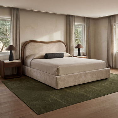 Camilla - Queen Bed - Oat / White / Beige