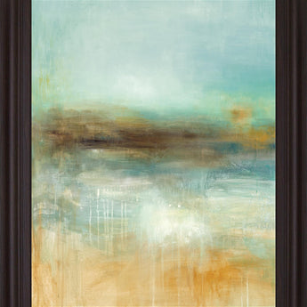 Mist Over Dunes - 28" x 34" Framed Wall Art - Light Blue