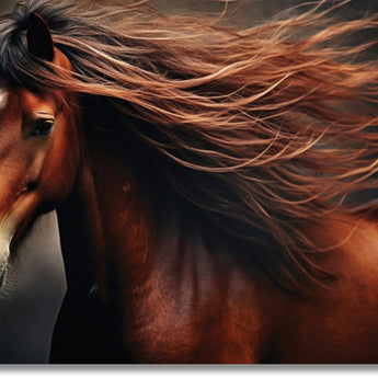 Temp Glass With Foil - Chestnut Mane In The Wind - Dark Brown