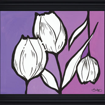Lavender Trio - 28" x 34" Framed Wall Art - Purple