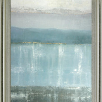 Misty Blue Reflections - 28" x 34" Framed Wall Art - Light Blue