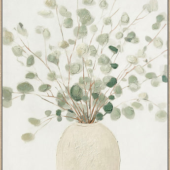 Soft Grove II Hand-Embellished Canvas In Frame - Ivory / Sage
