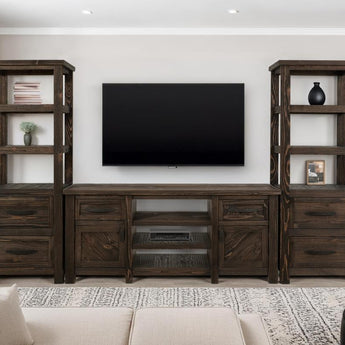 Dutton - Wall Unit With Electric Fireplace Insert - Brown