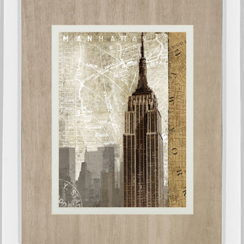 Autumn In New York By Mallett K Mirrored Frame - Beige