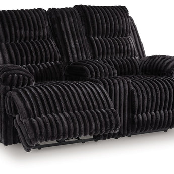 Rhine Falls - Double Reclining Power Loveseat With Console - Onyx