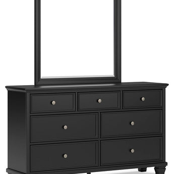 Lanolee - Dresser And Mirror - Black