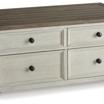 Bolanburg - Lift Top Cocktail Table - White / Brown / Beige