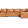 Track 141" Leather Corner Sectionals W. Full Sleeper & Left Chaise -