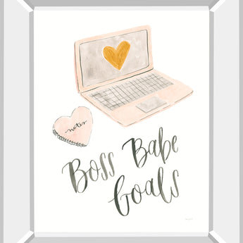 Boss Babe I By Jenaya Jackson - Mirror Framed Print Wall Art - White