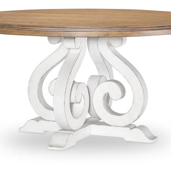 Vintage Market - Round Dining Table - Barnwood Oak And Picket Fence