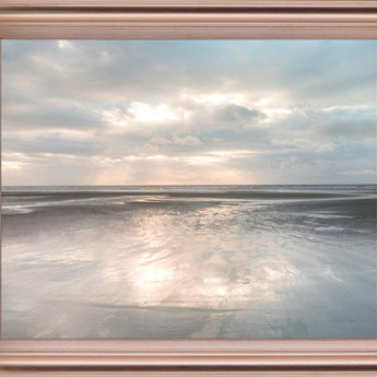Tranquil Lightshore - 28" x 34" Framed Wall Art - Gray