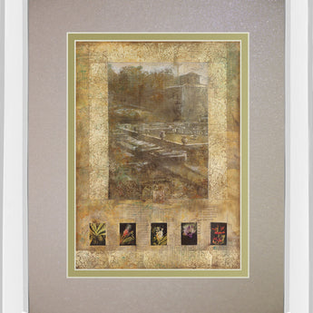 Botany Journal I By Kemp - Mirror Framed Print Wall Art - Beige