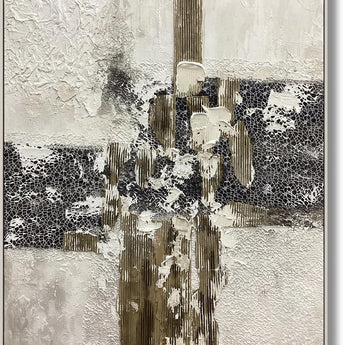 Urban Textures Fusion - 36" x 48" Framed Wall Art - Gray