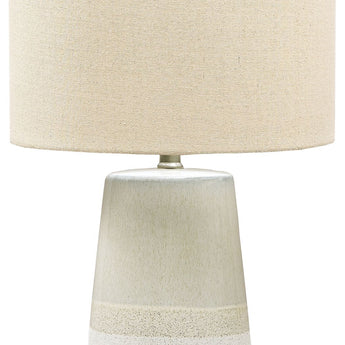 Shavon - Ceramic Table Lamp  - Beige / White