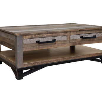 Loft Cocktail Table 4 Drawers Two Tone Gray / Brown - Cocktail Tables at Quality Home Furniture Mesquite