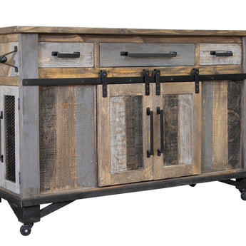 Loft Kitchen Island Two Tone Gray / Brown - Islands at Quality Home Furniture Mesquite