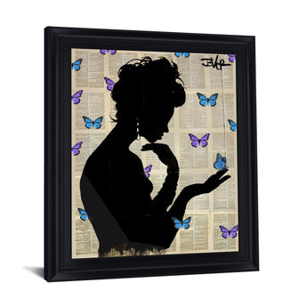 Whimsical Silhouette - 28" x 34" Framed Wall Art - Black