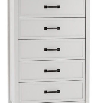 Kerisden - Five Drawer Chest - White / Brown