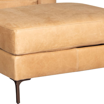 Mayo 1731 Series Leather Ottoman with Metal Legs