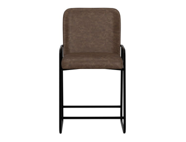 Asientos - Taburete de bar tapizado de 24" - Marrón chocolate/Negro