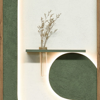 Verdant Niche I Hand-Painted LED Art In Frame - Sage / Ivory