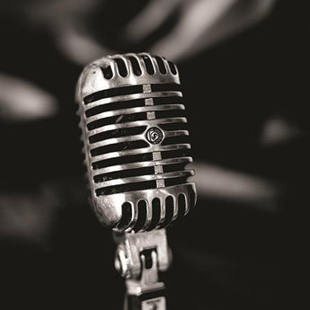 Vintage Microphone By Jennifer Rigsby (Small) - Black