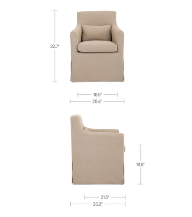 Lydia - Outdoor Slipcover Dining Chair - Light Brown