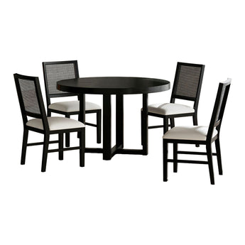 Bahama Breeze - Juego de comedor de 5 piezas de altura estándar (mesa y cuatro sillas) - Negro