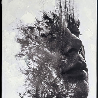 Veiled Reverie Hand-Embellished Canvas In Frame - Black / White