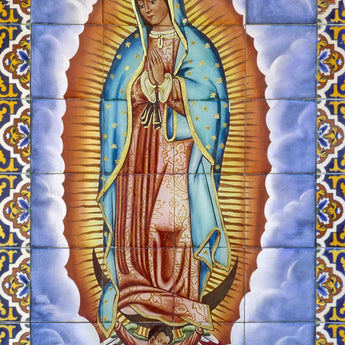 Tempered Glass With Foil - Virgin Mary - Blue