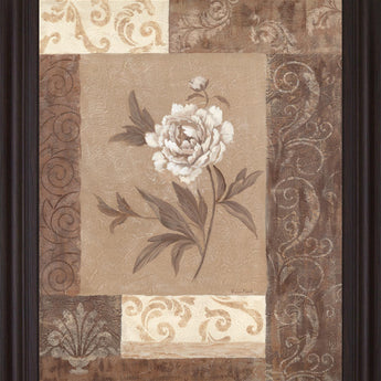 Sepia Blossom - 28" x 34" Framed Wall Art - Beige