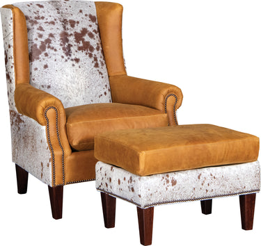 Mayo 8487 Series Leather Ottoman with Hide
