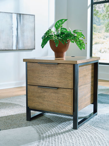 Montia - Rectangular End Table - Light Brown