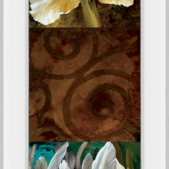 From My Garden I By Linda Thompson - Mirror Framed Print Wall Art - Darl Brown - Dark Brown