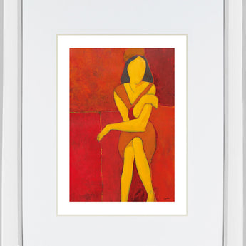 In View Of I By Augustine - Mirror Framed Print Wall Art - Red