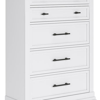 Ashbryn - Five Drawer Chest - White / Natural