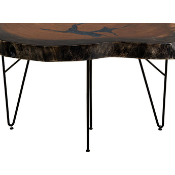 Parota - Mesa de sofá de madera - Marrón oscuro