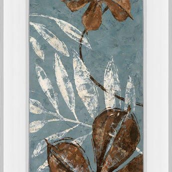 Denim Garden I By Maria Donovan - Mirror Framed Print Wall Art - Blue