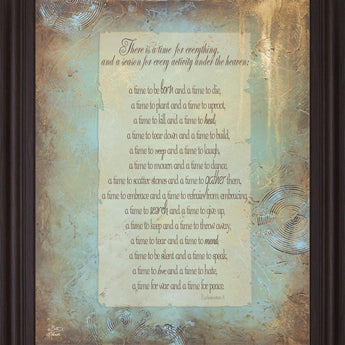 Golden Season Poem - 28" x 34" Framed Wall Art - Light Blue