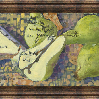 Sparkling Pears I - By Silvia Rutledge Framed Print Wall Art - Green