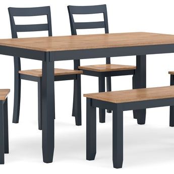 Gesthaven - Dining Room Table Set (Set of 6) - Natural / Blue