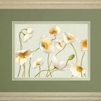 Bright Poppies By Novak - Framed Print Wall Art - Beige