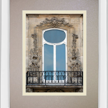 Rue De Paris IIl By Tony Koukos - Mirror Framed Print Wall Art - Beige